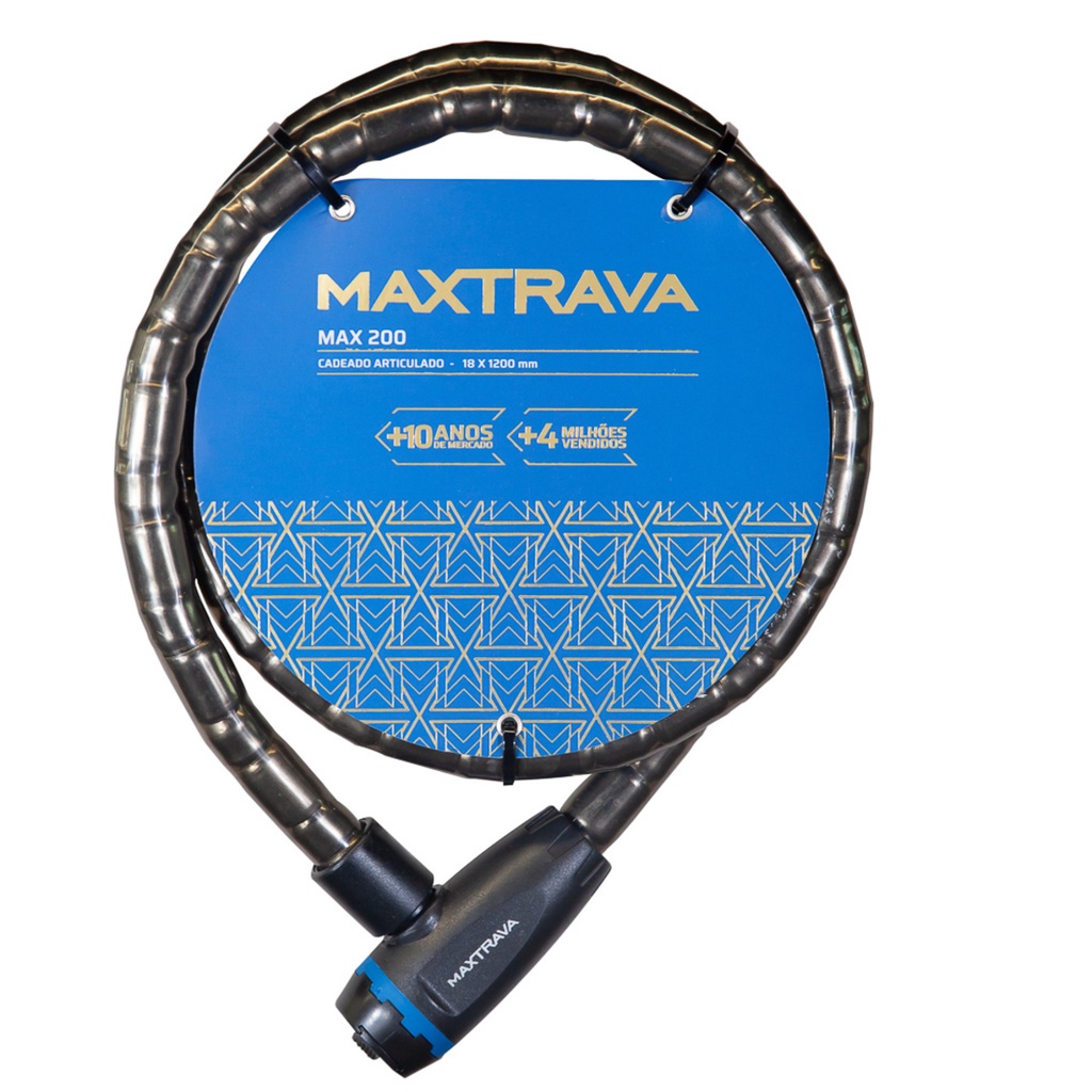 Cadeado Articulado Para Moto 18X1200mm Fume Max200 MAXTRAVA em Oferta na Shopee
