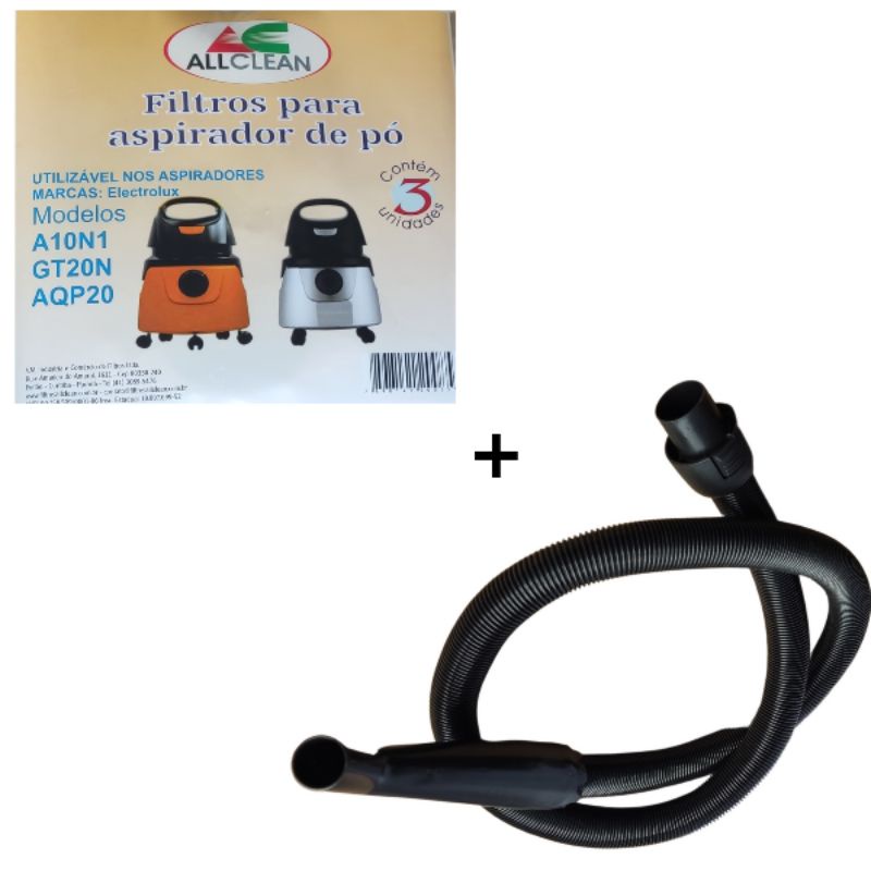 kit filtro descartável com 3 unidades, mais 1 mangueira para aspirador de pó Electrolux Smart