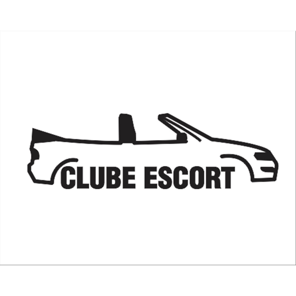 Adesivo Clube Ford Escort Conversivel 15x4,5cm