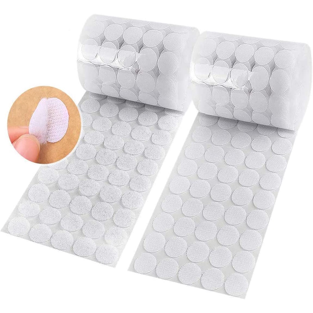200 Unidades (100 Pares) Pontos Autoadesivos Gancho E Laço , Moedas De Nylon Pegajosas Nas Costas , Tiras De Prendedor F em Oferta na Shopee