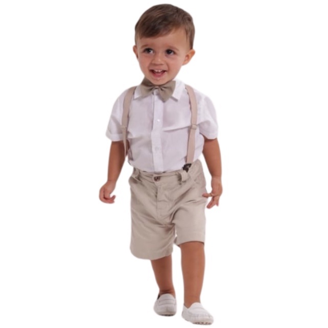 Roupa de BATIZADO infantil conjunto pajem menino festa batismo acompanha camisa, gravata, bermuda em Oferta na Shopee