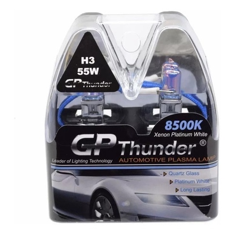 Lâmpada Branca Efeito Xenon Gp Thunder 8500k H3 55w Plasma