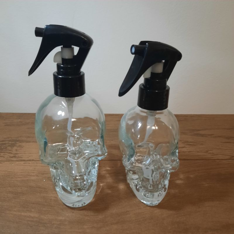 1 ou 2 Vidros caveira 100/170ml com válvula spray gatilho preto. (modelo de vidro robusto)