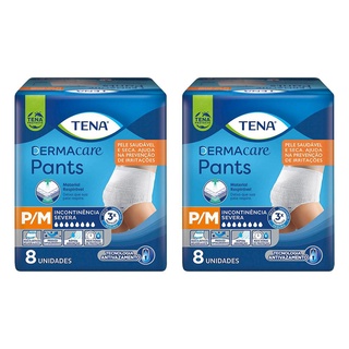 Kit 2 Roupa Intima Tena Dermacare Pants Ultra P/M com 8 un cada