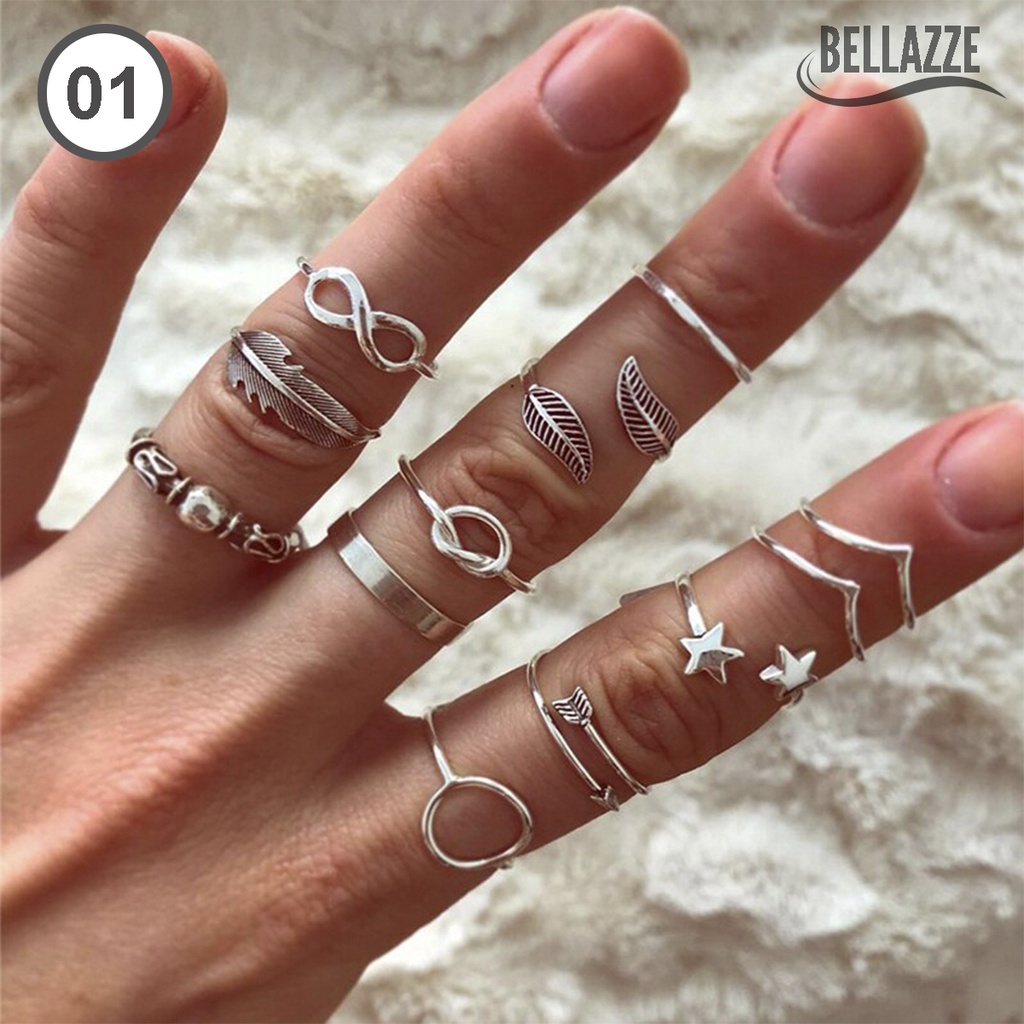 Kit de Anel Feminino Diversos Conjuntos de Anéis