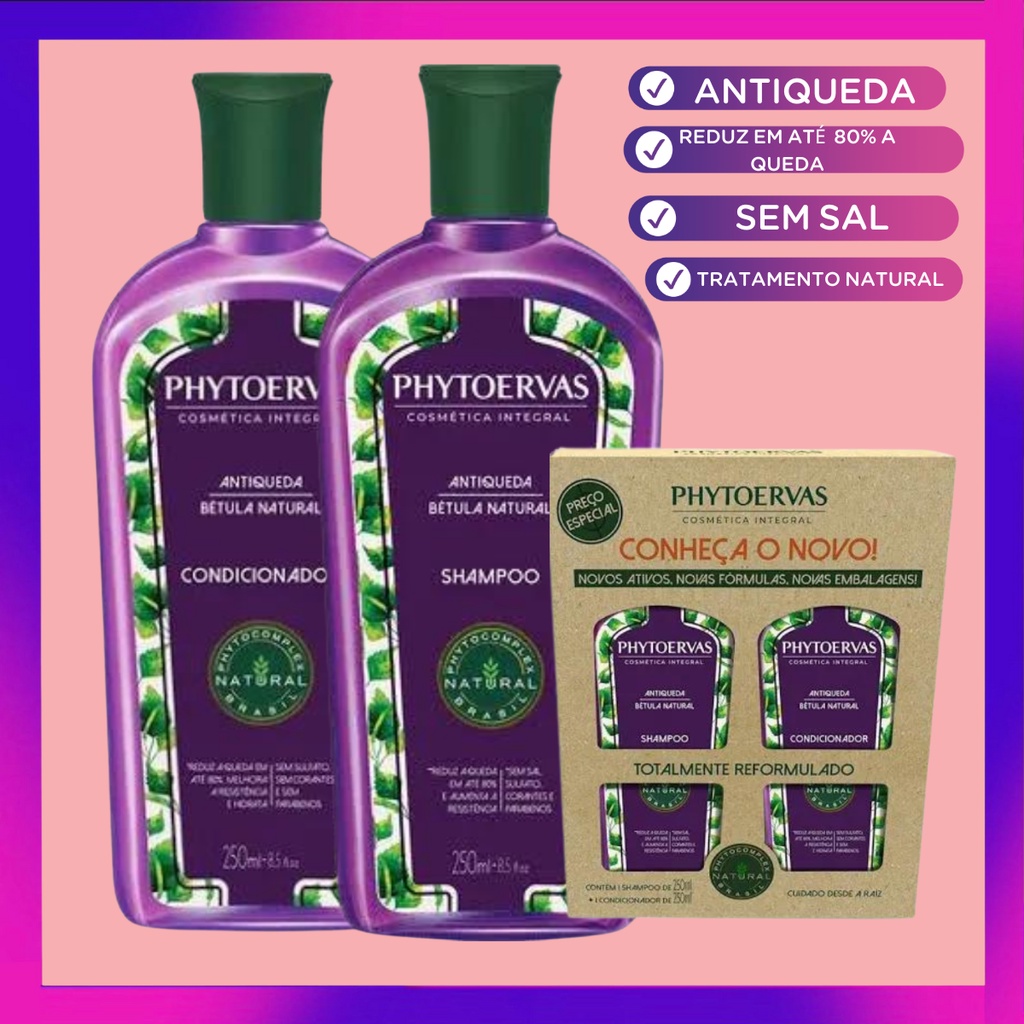 Antiqueda Phytoervas (Shampoo 250ml + Condicionador 250ml) Bétula Natural