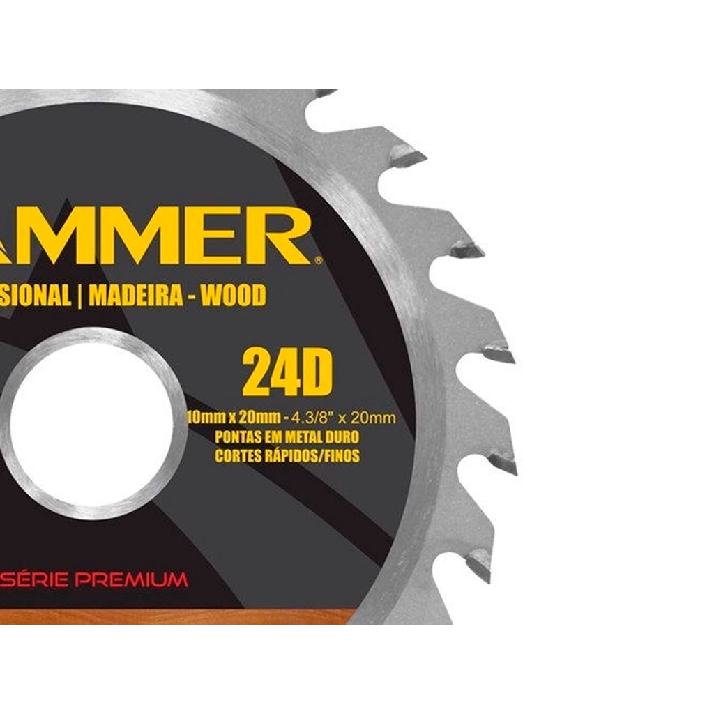 Detalhes do Kit 5 Disco Lamina Serra Circular 4 3/8 Profissional Hammer