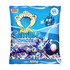 Pirulito Samblue Framboesa Pinta Lingua c/50 - Sams