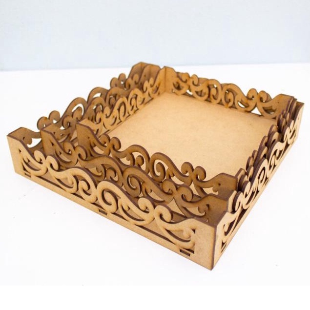 Kit Bandeja provençal arabesco em mdf cru 5 trio