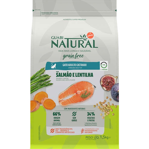 Ração Guabi Natural Grain Free para Gatos Castrados 1,5kg