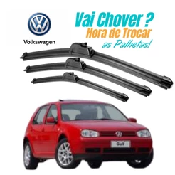 Kit de 3 Palhetas para Limpador de Parabrisa Dianteiro + traseiro para Golf 1993 á 2007