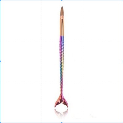 Kit 2 Pinceis Unha de Porcelana Acrílico Cabo De Sereia Profissional Luxo Rabo Sereia