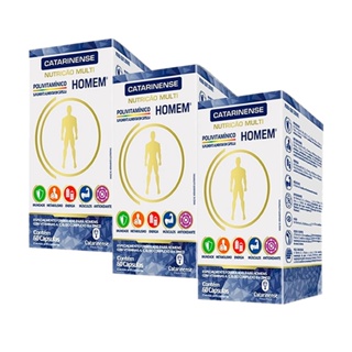 Kit 3 Polivitaminico Homem 60 Cápsulas - Catarinense em Oferta na Shopee