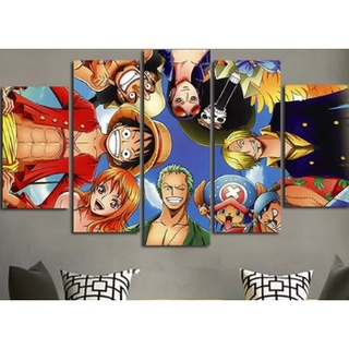 Quadros Decorativo 5 Peças Para Sala Quarto One Piece Anime Desenhos Series