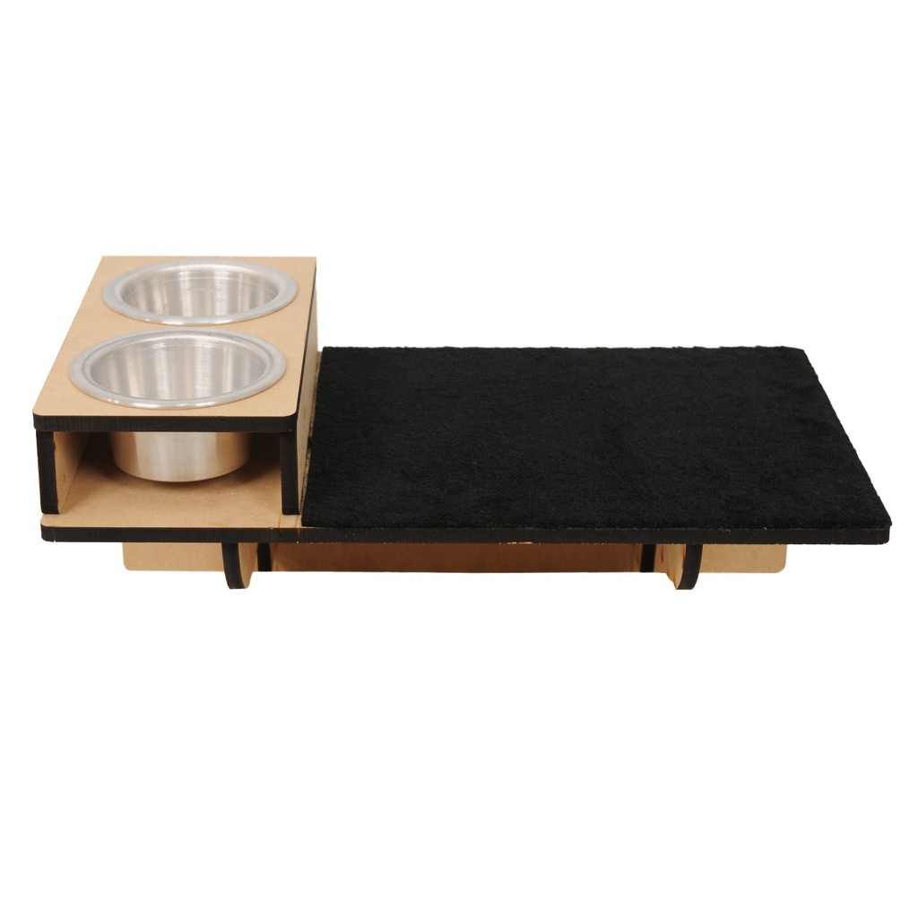 Prateleira com Comedouro suspenso duplo embutido de parede para Gatos em Mdf em Oferta na Shopee