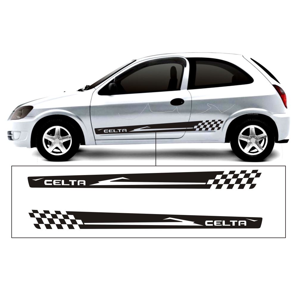 Adesivo Decorativo Para Carro Celta Faixa Lateral Escrito Celta Serve ...