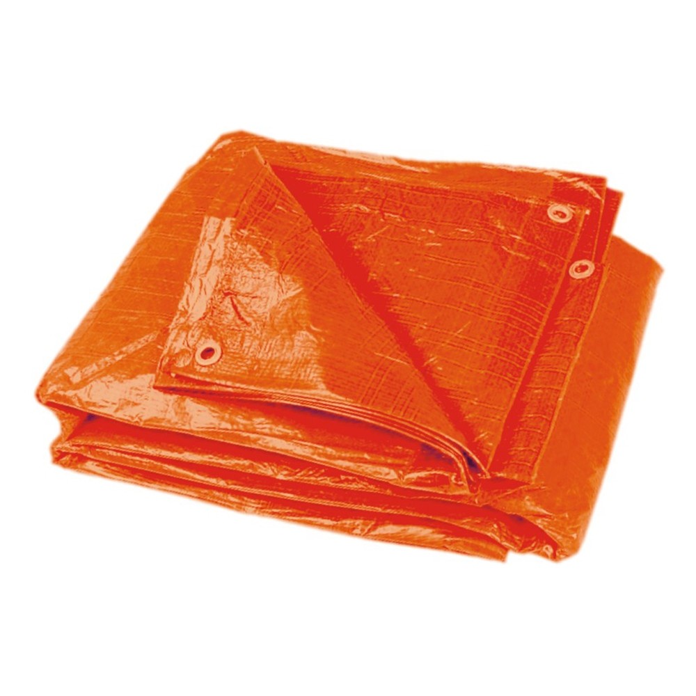 LONA PLÁSTICA LARANJA 10X12m CARBOGRAFITE 260 MICRA, REFORÇADA, IMPERMEÁVEL, MULTIUSO COM PROTEÇÃO UV GROSSA