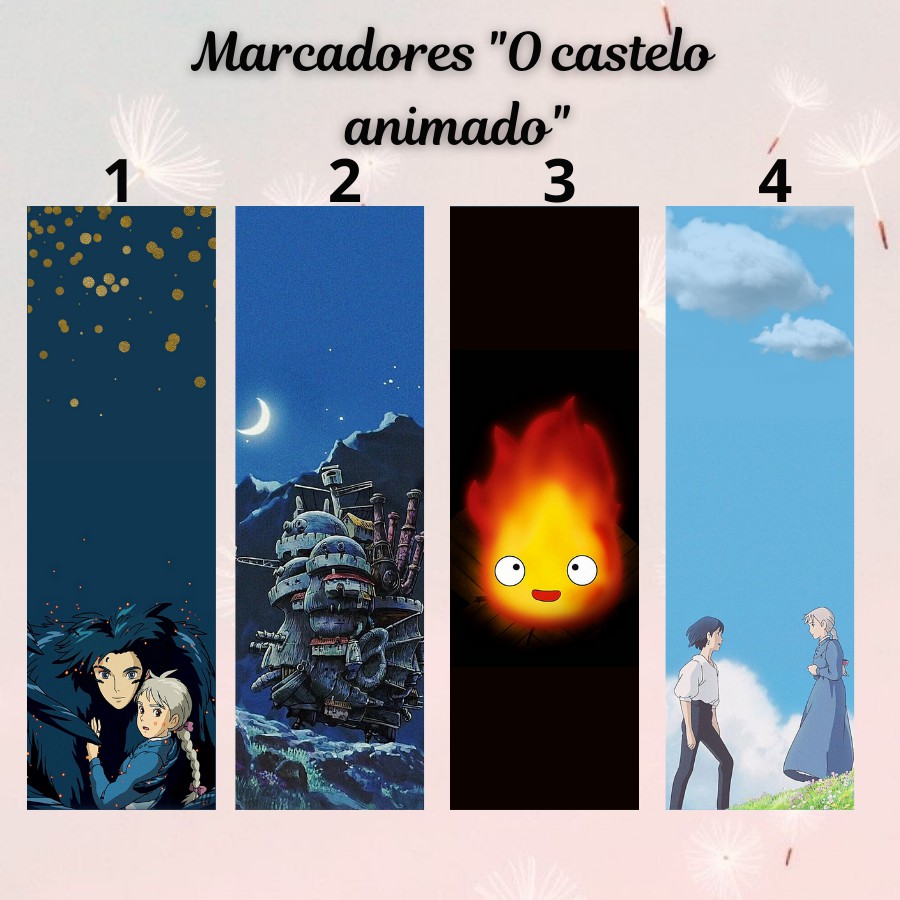 Marcador de página O castelo animado Plastificado com ou sem tassel