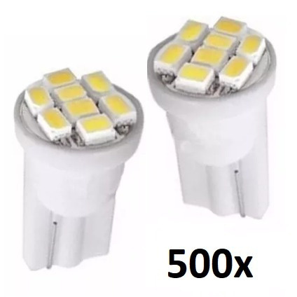 500 Leds Lampada T10 8 Branco Smd Pingo Luz W5w 1026 Automot