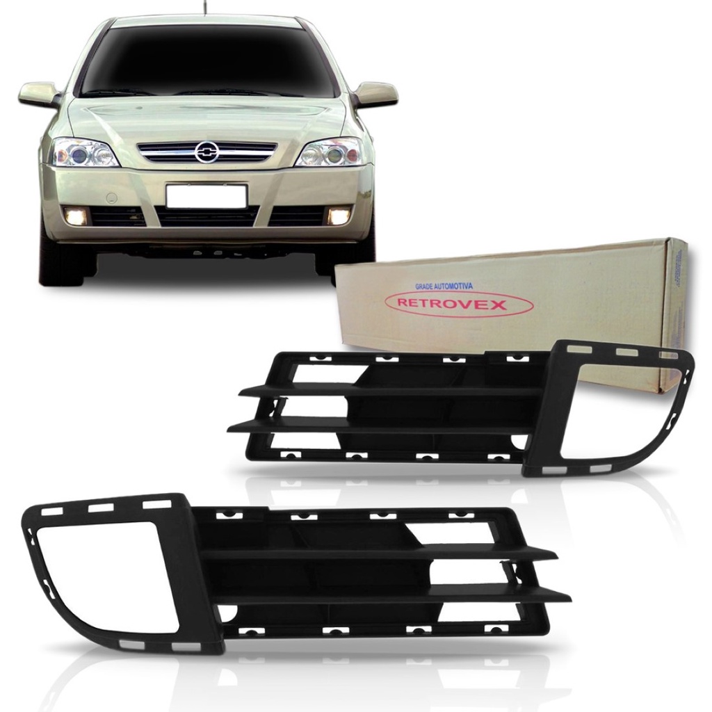 Grade Farol Milha Astra 2003 2004 2005 2006 2007 2008 2009 2010 2011 2012 Com Furo Preta em Oferta na Shopee