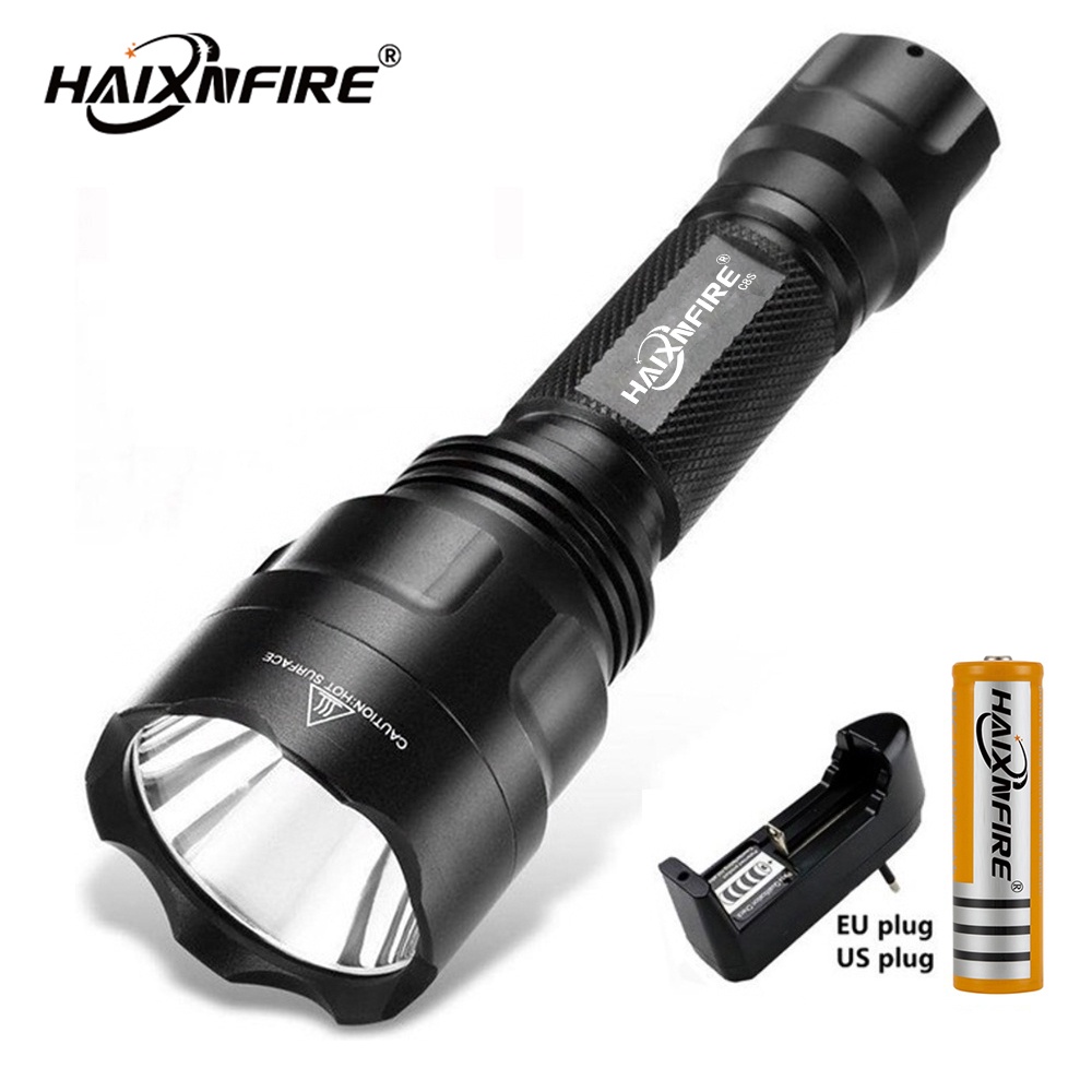 HaixnFire C8s XML-T6 Lanterna led Recarregável À Prova D'água 18650 Bateria