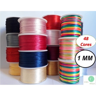 Fio de Seda Cordão de Cetim 1mm - 5 metros - Várias Cores em Oferta na Shopee