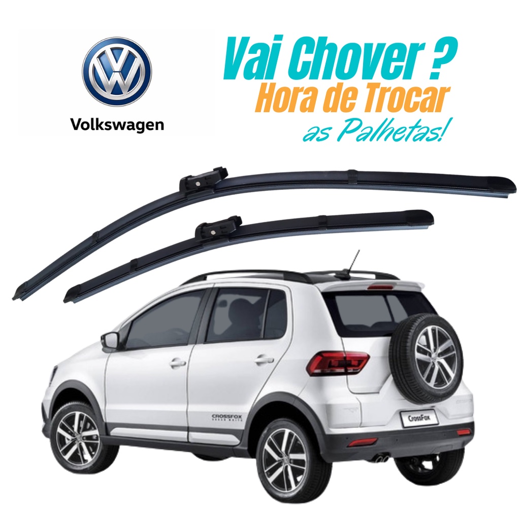 Par de Palhetas para Limpador de Parabrisa Dianteiro para Novo Crossfox 2013 á 2019 em Oferta na Shopee