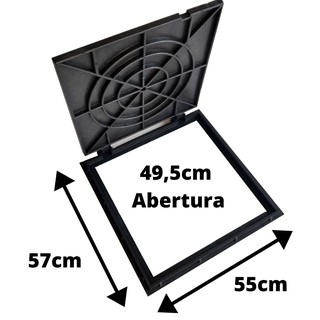 Tampa de Esgoto 50x50cm Caixa de Passagem e Inspeção Polipropileno PVC