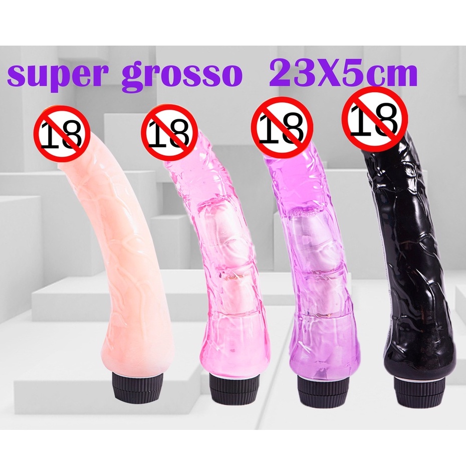 Pênis Massageador de Ponto G SUPER GROSSO com Vibro 23cm Multi Velocidade  YJ-14 - Escorrega o Preço