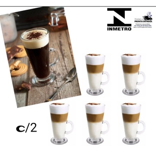 Xícara Caneca de vidro com 2 unid Dolce Gusto Capuccino Capuccino 270ml