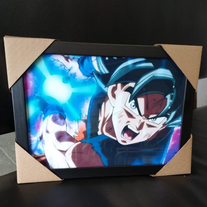 Quadro Decorativo 5 peças Mosaico quite kit Modular Vegeta Vedita Freeza Broly  Dragon Ball Super Z Kai Goku Bulma Majin Boo Bills Trunks Shen Long Esferas  Dragão Super Saiyajin Blue Vermelho Azul