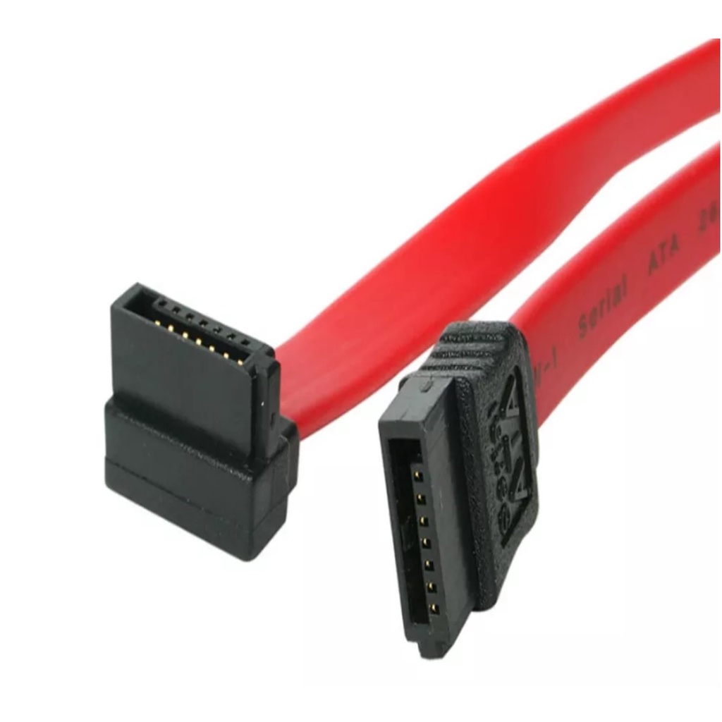 kit 5x Cabo SATA interno c/ conector de 90 graus HD e HD Externo vermelho