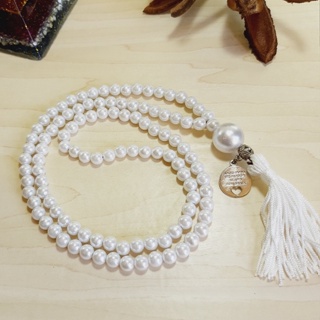 Japamala 108 Contas Branca Perola ABS - Zen Budista Ho'Oponopono em Oferta na Shopee