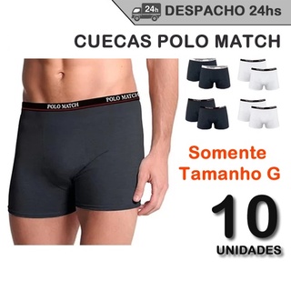 Kit 10 Cueca Boxer Cotton Sortidas Polo Match Tamanho G