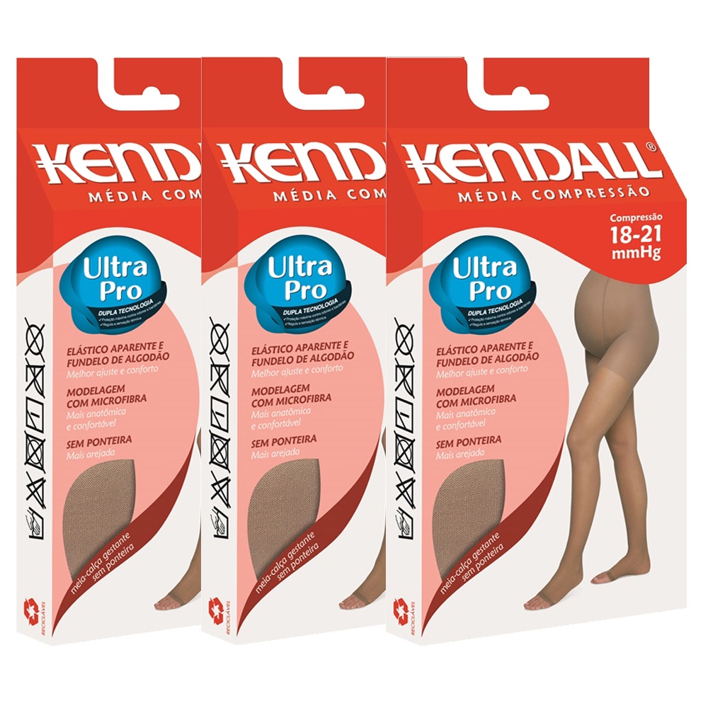 Kit 3 Meia de Compressão Gestante Kendall 1652 S/ Ponteira em Oferta na Shopee