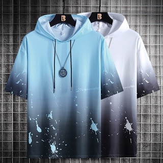 M-5xg Blusa Masculina Com Capuz 2022 De Verão De Manga Curta