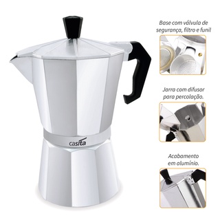 Cafeteira Italiana 6 xícaras Alumínio - 300ML