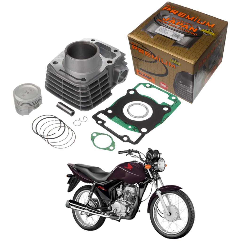 Kit Cilindro Pistao Junta Anel Moto Cg 125 2009 Ate 2022 KMP