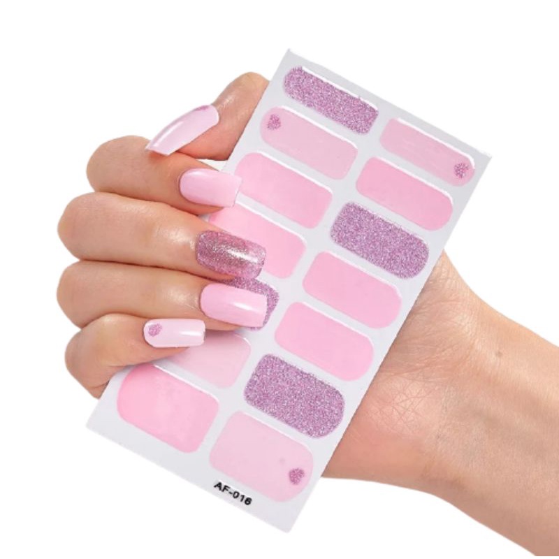 Película de unha Autocolante Esmalte Decorado Manicure Fácil Aplicação Decalque Amarelo preto vermelho rosa