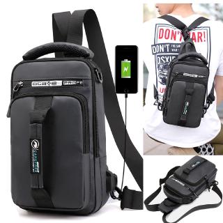 Bolsa de ombro masculina casual impermeável
