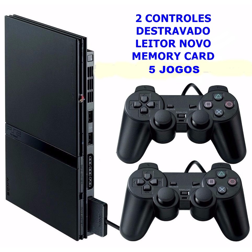 Playstation 2 Completo com 2 Controles e Memory Card - Play 2