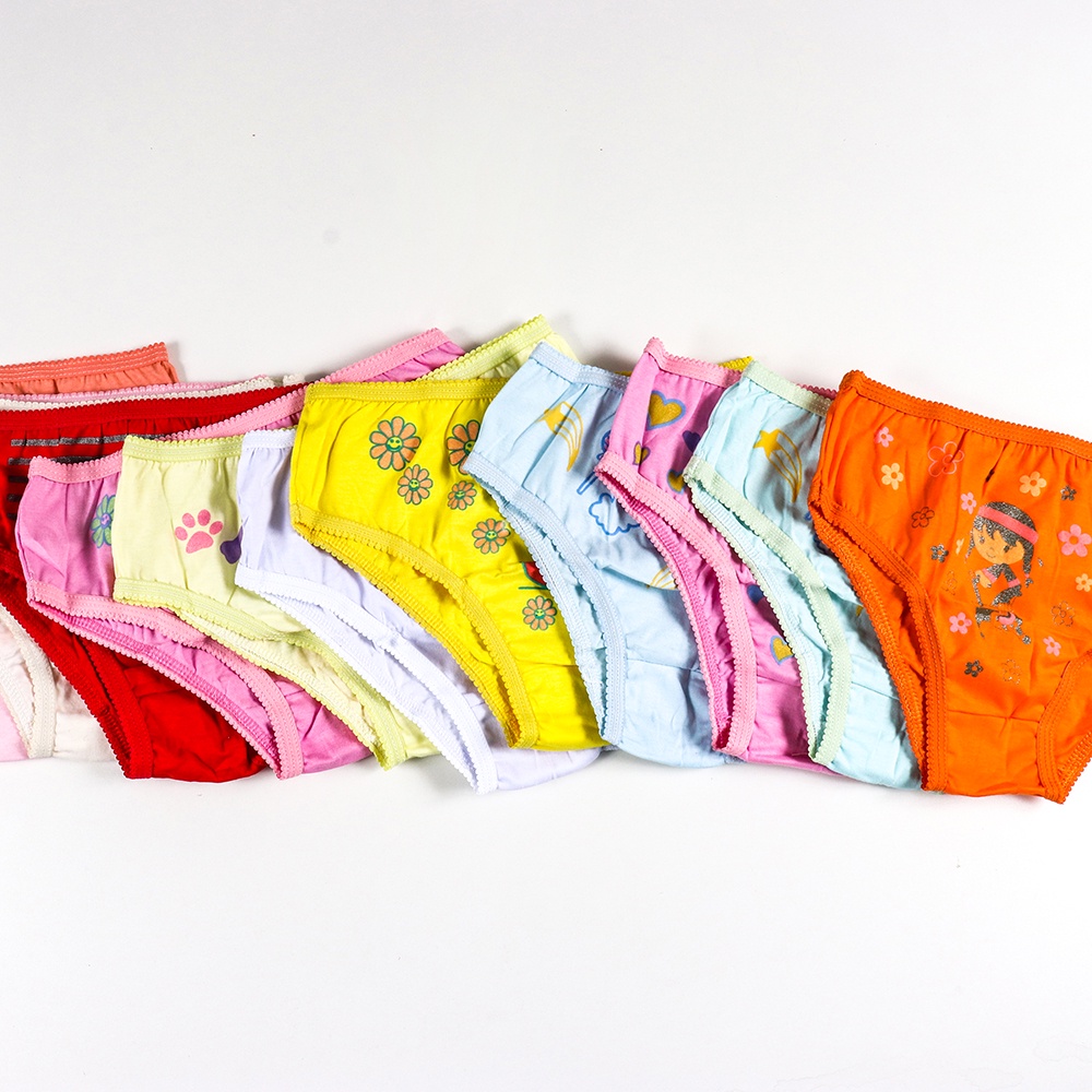 KIT 3 pçs - Calcinha Infantil Menina - 100% Algodão, com Forro, Estampas Variadas.