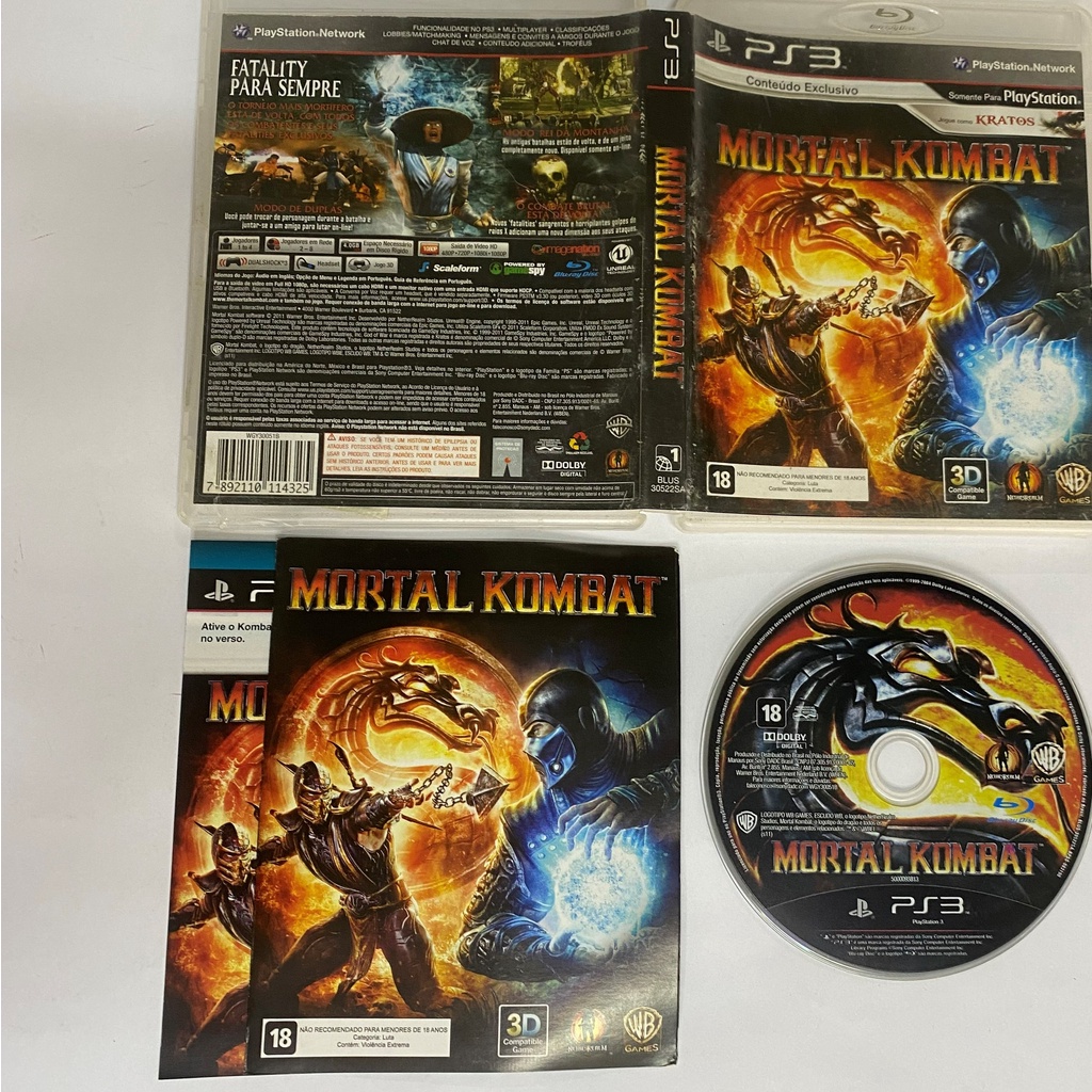 Jogo para PS3 Mortal Kombat Original MÍdia Física