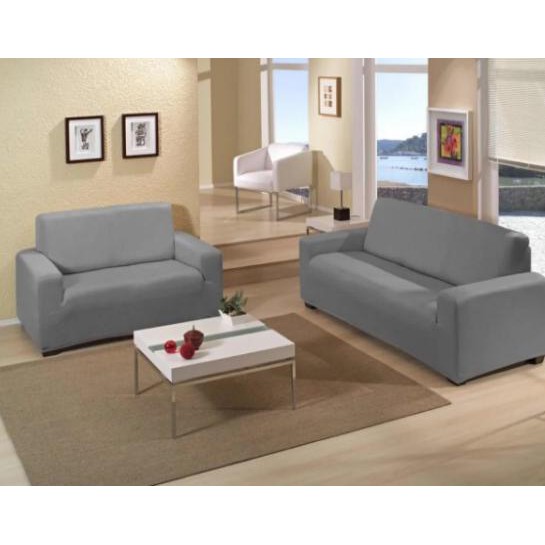 Capa De Sofá Coladinha Kit 2 e 3 Lugares Lisa Jogo Malha Anarruga Trabalhada em Oferta na Shopee