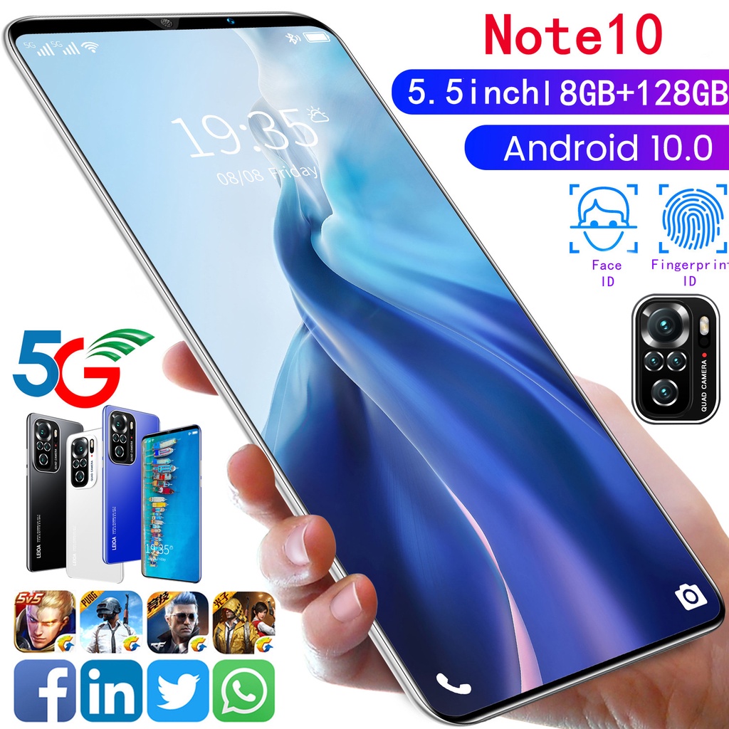 Celular Note10 Tela De 5,5 Polegadas Android Phone Celulares Smartphone Dual Sim