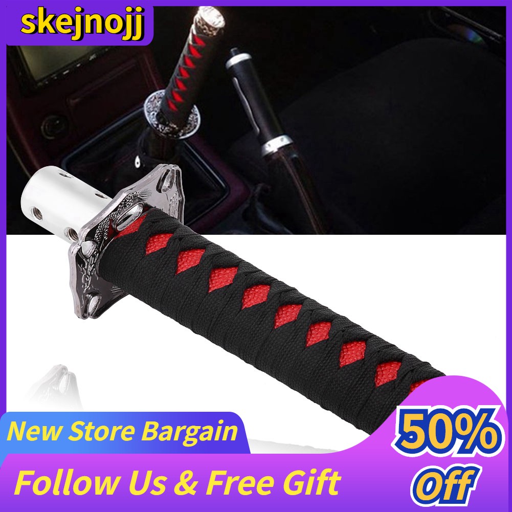 Espada Universal Samurai Para Carros Mudança De Marcha Knob Shifter Katana Metal Preto + Vermelho 15cm