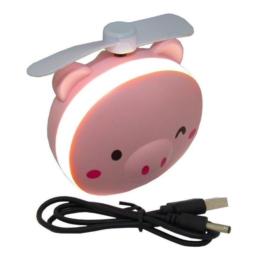 Espelho Porquinho porco Iluminador Facial Maquiagem ventilador