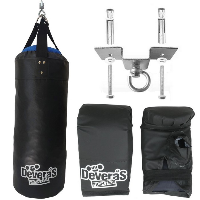 kit de boxe - saco de pancada cheio 70 cm saco de boxe + par de luvas bate saco + suporte saco pancada teto