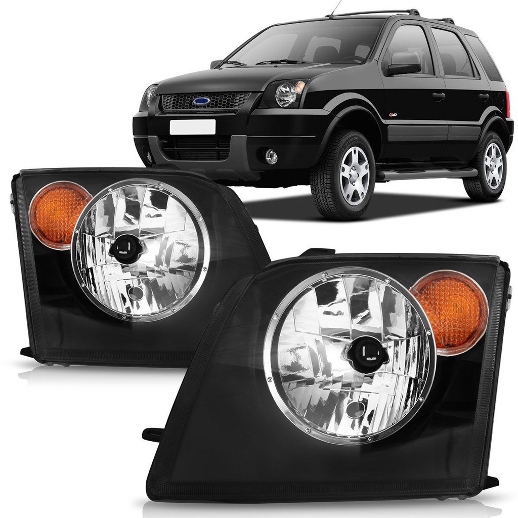 Par Farol Ecosport 2003 2004 2005 2006 2007 Mascara Negra Pisca Ambar em Oferta na Shopee