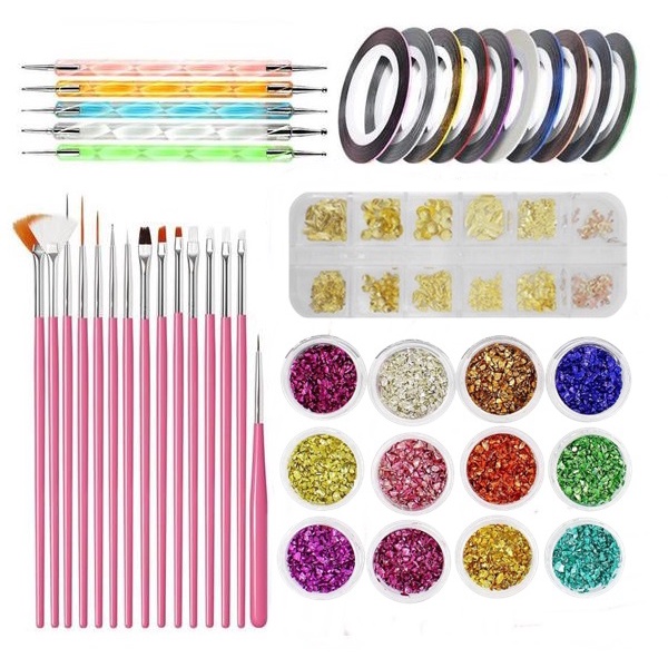 Kit De Decoração De Unhas/Tiras Borboleta Com Strass Multicoloridas